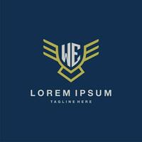 WE initial monogram logo for creative eagle line image vector design