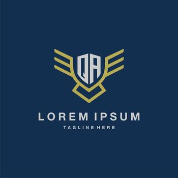 QA initial monogram logo for creative eagle line image vector design