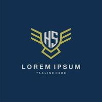 HS initial monogram logo for creative eagle line image vector design