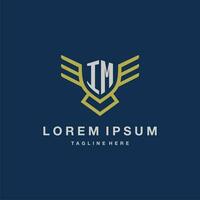 IM initial monogram logo for creative eagle line image vector design