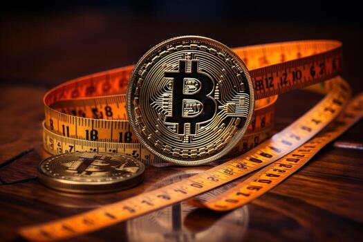 Digital and Cryptocurrency Concept. bitcoin is the ruler. Generative AI photo