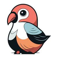 Vector illustration of a cute parrot isolated on a white background.