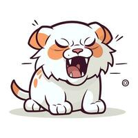 Cartoon Illustration of a Cute Little Puppy Crying vector