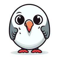 Cute cartoon bird isolated on white background. Vector illustration for your design