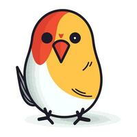 Illustration of a cute little bird isolated on a white background. vector