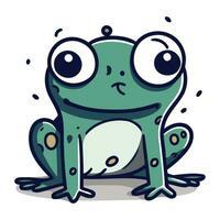 Cute cartoon frog. Vector illustration isolated on a white background.