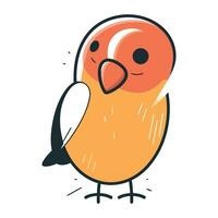 Cute cartoon bird. Vector illustration. Isolated on white background.