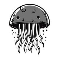 Jellyfish icon. Vector illustration of a cartoon jellyfish.