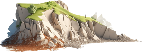 Landslide png with AI generated.