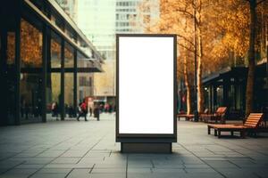 Outdoor ad mockup, fully blurred background. Generative AI photo