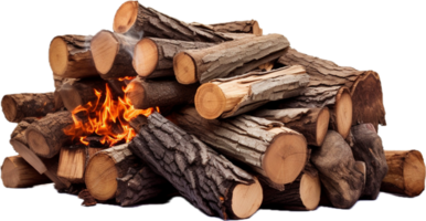 Fire logs png with AI generated.