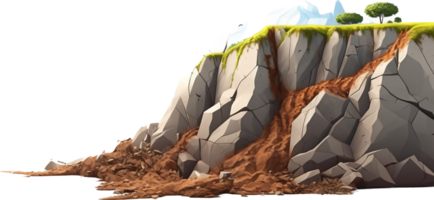 Landslide png with AI generated.