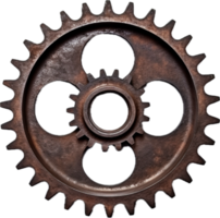 Rusty cog wheel png with AI generated.