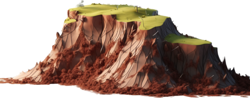 Landslide png with AI generated.