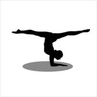 niña yoga silueta vector