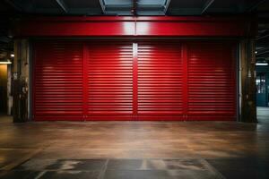 Roller door security door or security shutter with automatic system. Generative AI photo