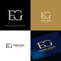 Logo Initial EG Lettering Typography Modern vector
