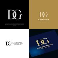 Logo Initial DG Lettering Typography Modern vector