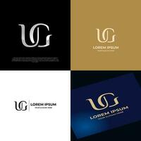 Logo Initial UG Lettering Typography Modern vector