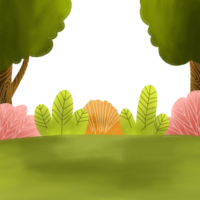 cartoon landscape background, transparent background png