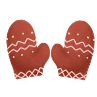 gants avec rouge et blanc motifs sur leur png