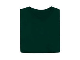 Isolated forest green colour blank fashion folded tee front mockup template png