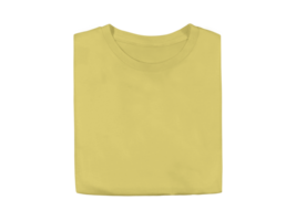 Isolated cornsilk yellow colour blank fashion folded tee front mockup template png