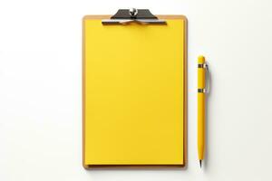 Priority list yellow edge light, white solid background. Generative AI photo