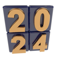 Happy new Year 2024 on transparent background png