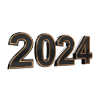 Happy new Year 2024 on transparent background png