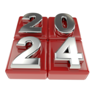 Happy new Year 2024 on transparent background png