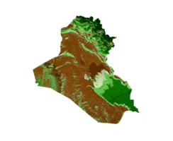 irak mapa topográfico 3d mapa realista color 3d ilustración png