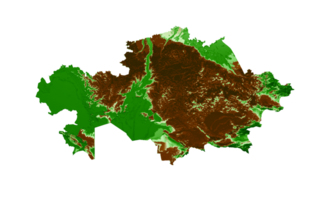 kazajstán mapa topográfico 3d mapa realista color 3d ilustración png