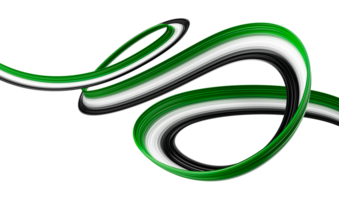 spirale abstraite des couleurs du drapeau de la palestine, coup de pinceau 3d illustration 3d png