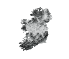 Ierland kaart Ierland vlag schaduwrijk Verlichting kleur hoogte kaart 3d illustratie png