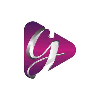 inicial sol medios de comunicación jugar moderno redondeado triángulo forma icono logo diseño plantilla, adecuado para tu diseño, compañía, y etc vector