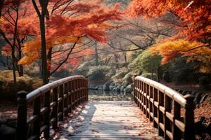 South Korea in autumn. Generative AI photo