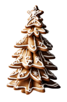 Weihnachten Lebkuchen Plätzchen. hausgemacht Bäckerei zum Kiefer Baum. ai generiert png