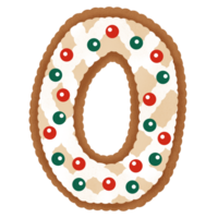 Number in shape of christmas gingerbread png