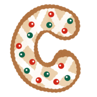 Gingerbread christmas alphabet png