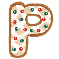 Gingerbread christmas alphabet png