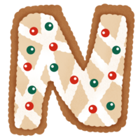 Gingerbread christmas alphabet png