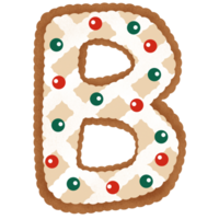 Gingerbread christmas alphabet png