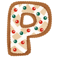 Gingerbread christmas alphabet png