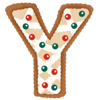 Gingerbread christmas alphabet png