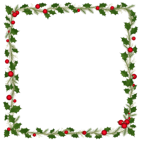 Christmas border frame PNG transparent background Ai Generative