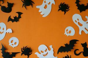 horror banner paper cut copy space photo