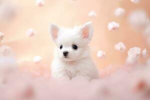 Close-up of cute rabbit with beautiful bokeh background, Generative AI photo