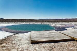 Landscape of the Hidden Baltinache Lagoons - Atacama Desert - Chile. photo