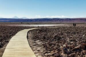 Landscape of the Hidden Baltinache Lagoons - Atacama Desert - Chile. photo